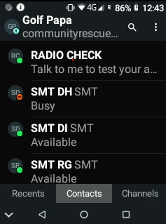 Zello Contacts Interface
